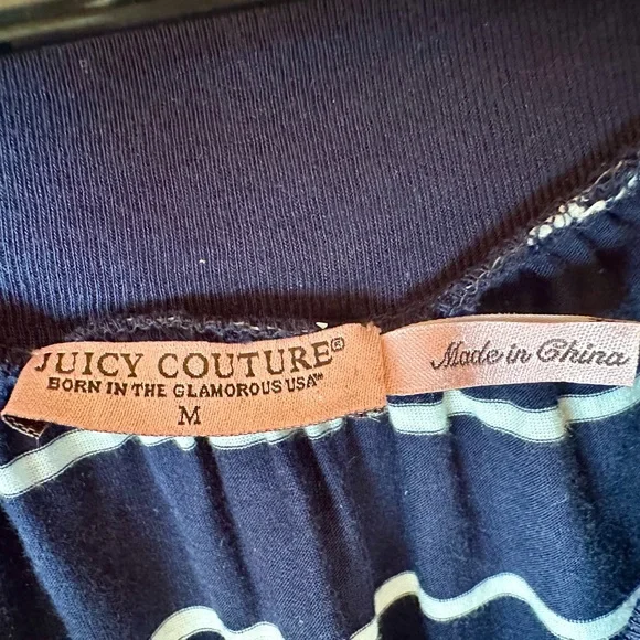 Juicy Couture•short sleeved striped dress•women’s medium•navy & white•tie back - Picture 5 of 15
